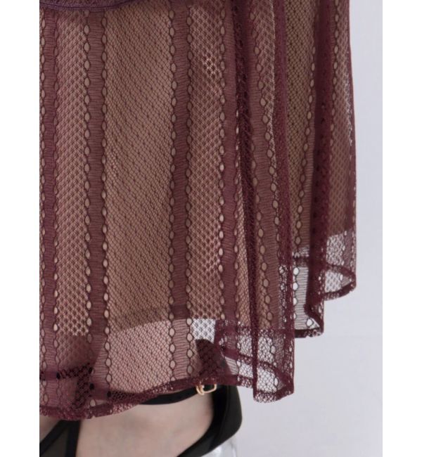 LAGUNAMOON「LADYジオメトリックレースワンピース」|ドレス|