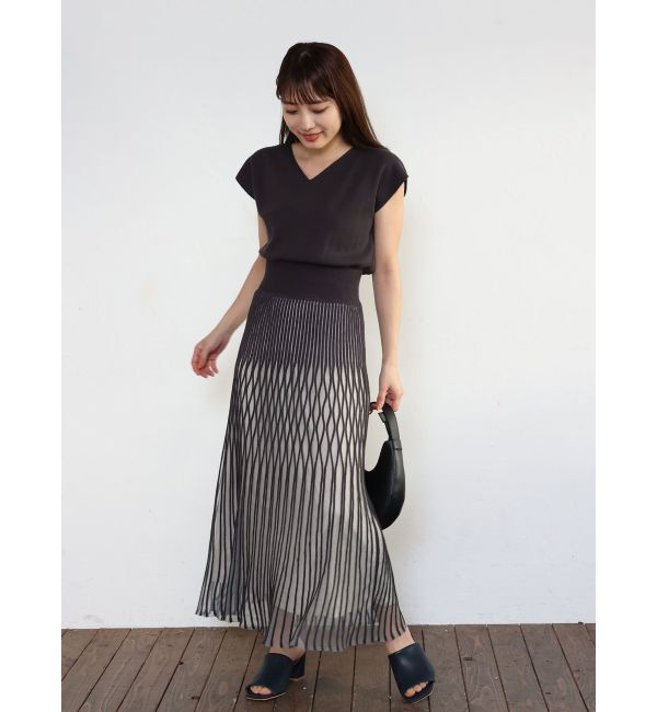 LAGUNAMOON「シアーパターンニットワンピース」|ワンピース|