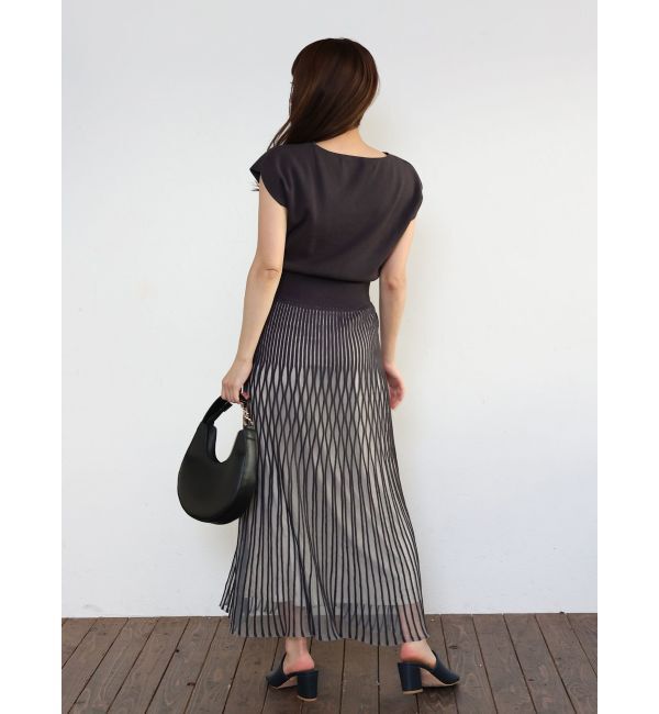 LAGUNAMOON「シアーパターンニットワンピース」|ワンピース|