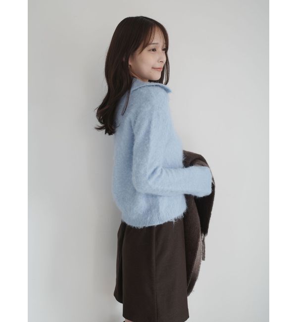 LAGUNAMOON「ヘアリーカラーカーデニットプルオーバー」|カーディガン|