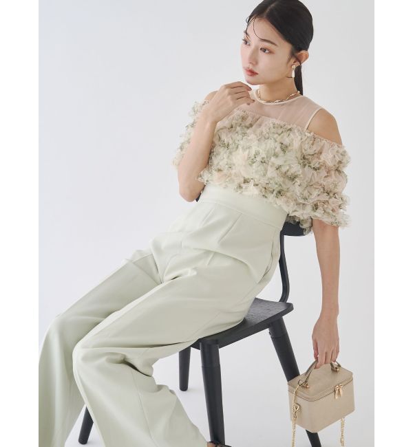 LAGUNAMOON「LADYチュールオフショルパンツドレス」|ドレス|