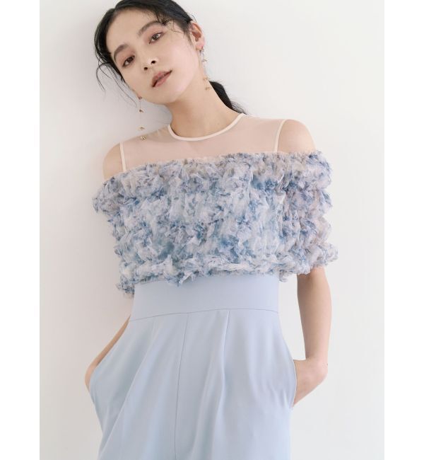 LAGUNAMOON「LADYチュールオフショルパンツドレス」|ドレス|