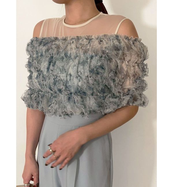 LAGUNAMOON「LADYチュールオフショルパンツドレス」|ドレス|