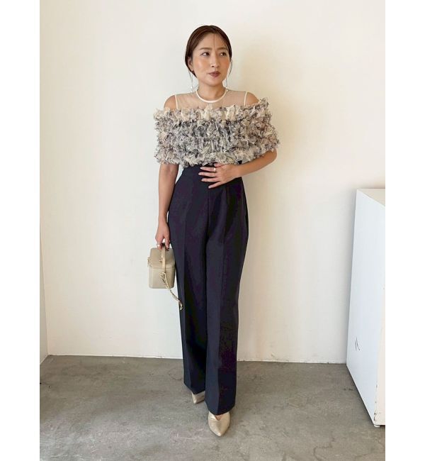 LAGUNAMOON「LADYチュールオフショルパンツドレス」|ドレス|