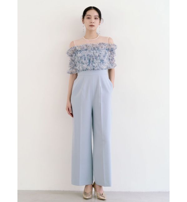 LAGUNAMOON「LADYチュールオフショルパンツドレス」|ドレス|