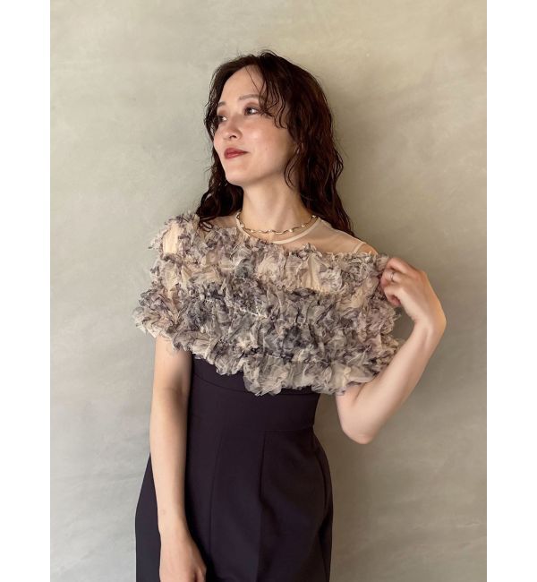 LAGUNAMOON「LADYチュールオフショルパンツドレス」|ドレス|