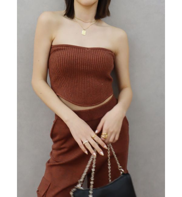 EVRIS「ニットベアトップ【セットアップ着用可能】」|チューブトップ|