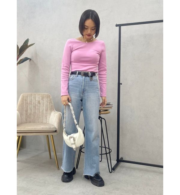 EVRIS「シンプルワイドデニムパンツ」|デニム|