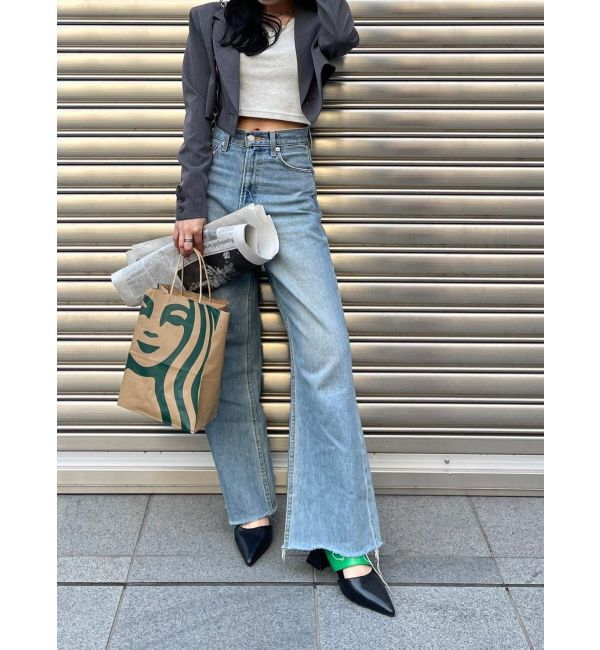 EVRIS「シンプルワイドデニムパンツ」|デニム|