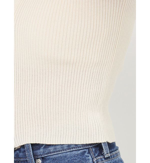 EVRIS「フロントジップハーフスリーブオフショルトップス」|Tシャツ・カットソー|