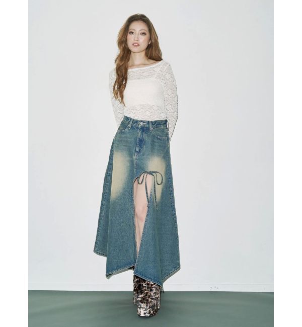 EVRIS「グラデーションスリットロングデニムスカート【セットアップ着用可能】」|スカート|
