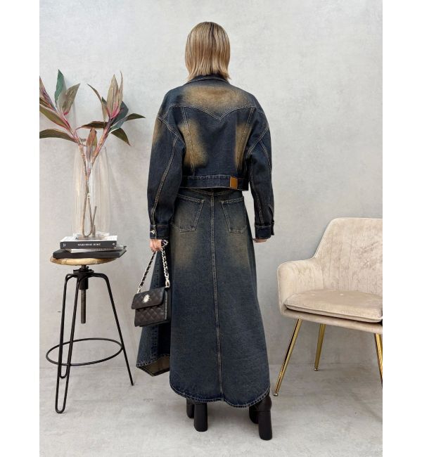 EVRIS「グラデーションスリットロングデニムスカート【セットアップ着用可能】」|スカート|