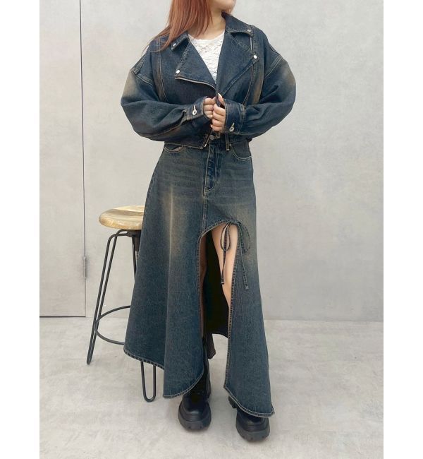 EVRIS「グラデーションスリットロングデニムスカート【セットアップ着用可能】」|スカート|