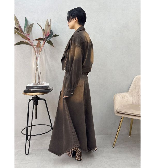 EVRIS「グラデーションスリットロングデニムスカート【セットアップ着用可能】」|スカート|