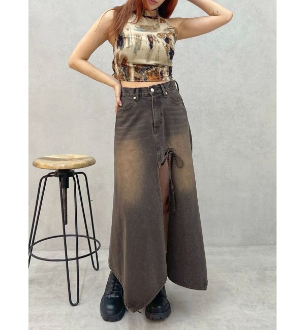 EVRIS「グラデーションスリットロングデニムスカート【セットアップ着用可能】」|スカート|