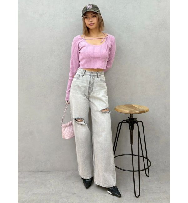 EVRIS「ストラップデザインリブニットトップス」|ニット・セーター|