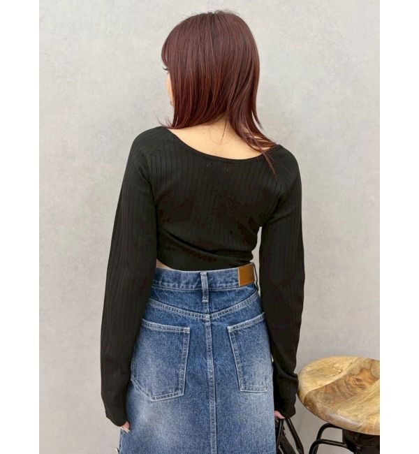 EVRIS「ストラップデザインリブニットトップス」|ニット・セーター|