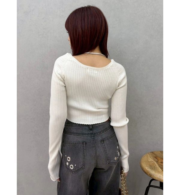 EVRIS「ストラップデザインリブニットトップス」|ニット・セーター|