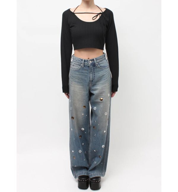 EVRIS「ストラップデザインリブニットトップス」|ニット・セーター|