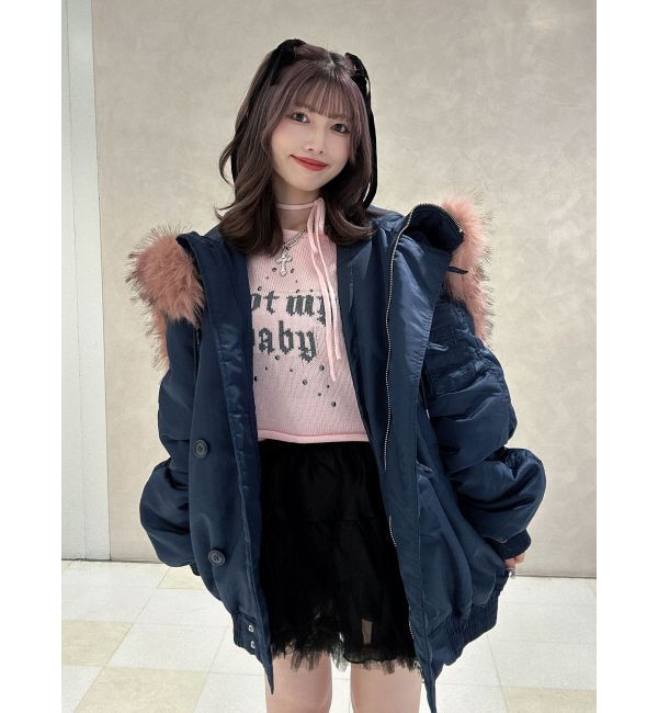 jouetie「ワンショルスタッズショートニット」|ニット・セーター|