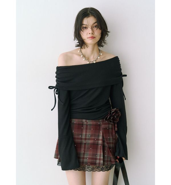 jouetie「フレアスリーブオフショルトップス」|Tシャツ・カットソー|ブラック