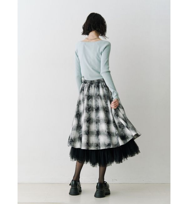 jouetie「オープンショルダーレイヤードニット」|ニット・セーター|