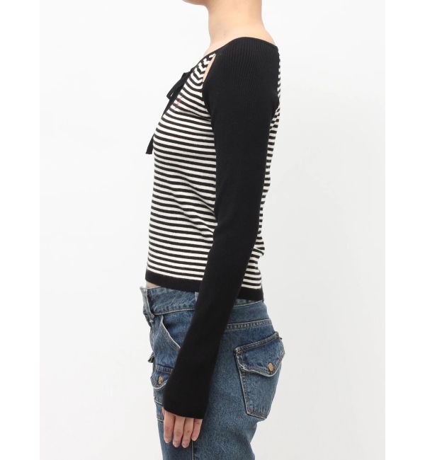 jouetie「オープンショルダーレイヤードニット」|ニット・セーター|