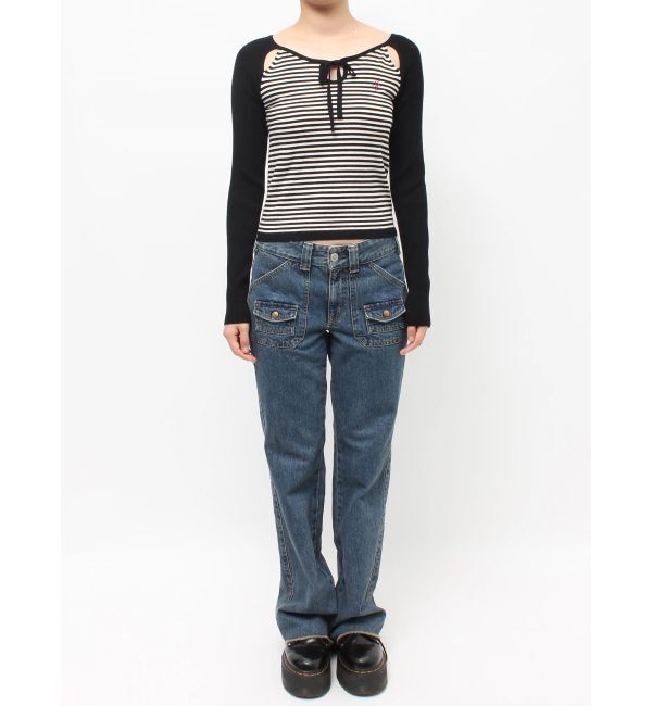 jouetie「オープンショルダーレイヤードニット」|ニット・セーター|