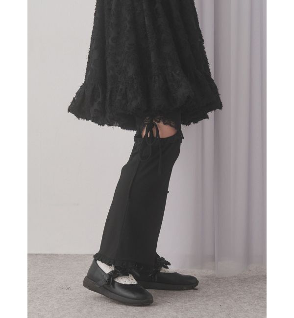 merry jenny「レースカットフリルリブパンツ」|その他|