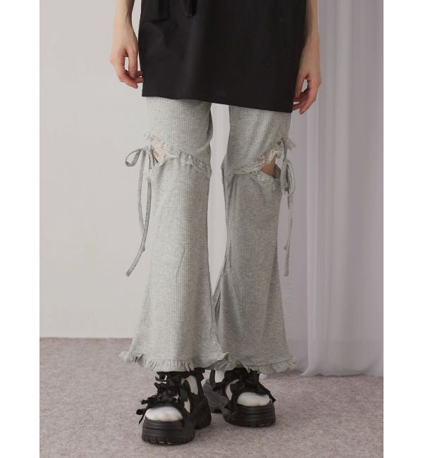 merry jenny「レースカットフリルリブパンツ」|その他|