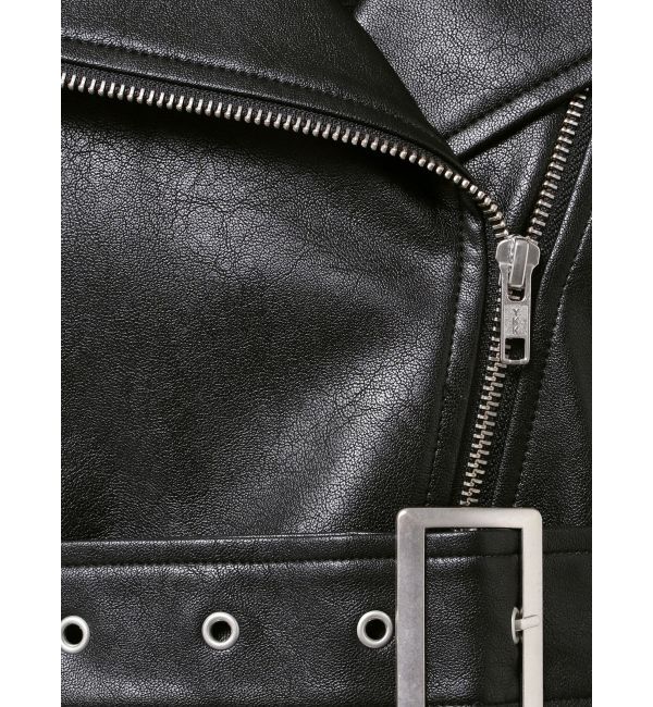 GYDA「Fake leather shortジャケット」|ライダースジャケット|