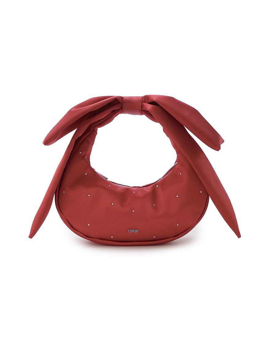 FURFUR「リボンハンドルサテンムーンバッグ」|ハンドバッグ|