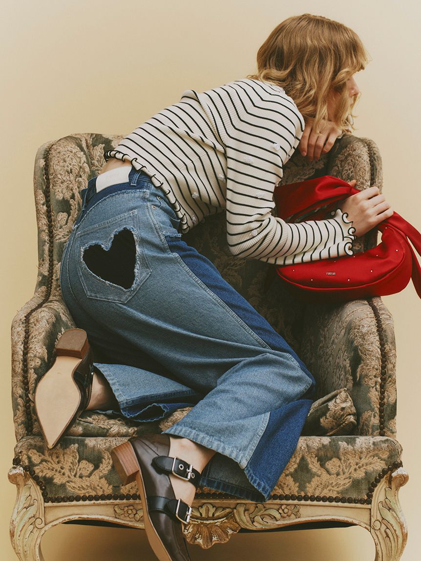 FURFUR「リボンハンドルサテンムーンバッグ」|ハンドバッグ|