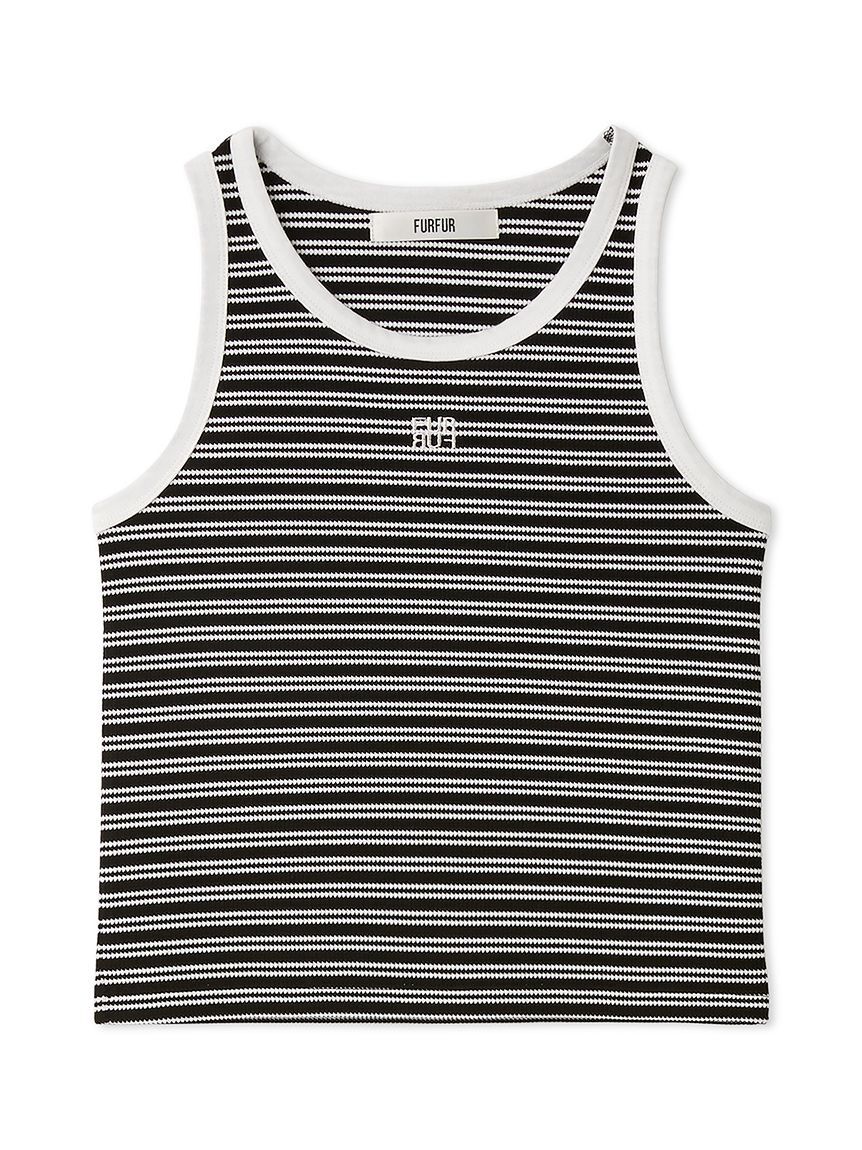 FURFUR「ロゴ刺繍ボーダータンクトップ」|タンクトップ|BLK
