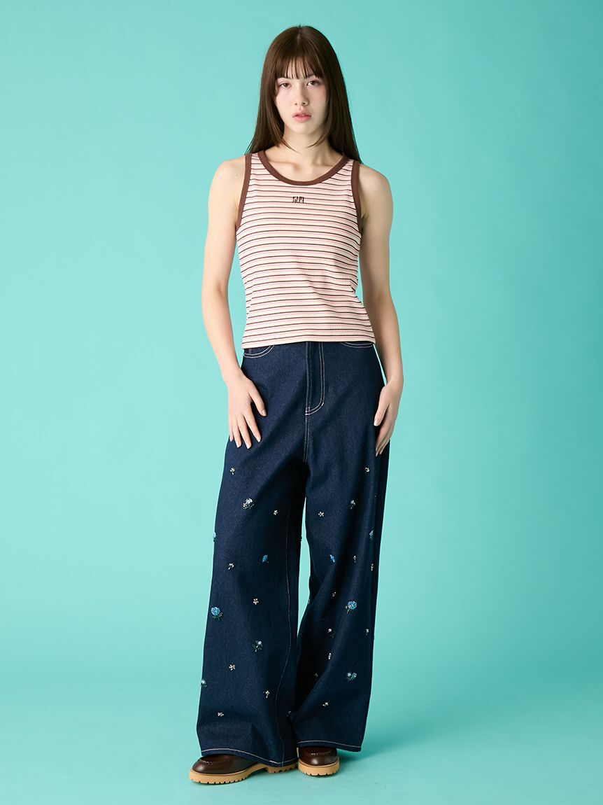 FURFUR「ロゴ刺繍ボーダータンクトップ」|タンクトップ|