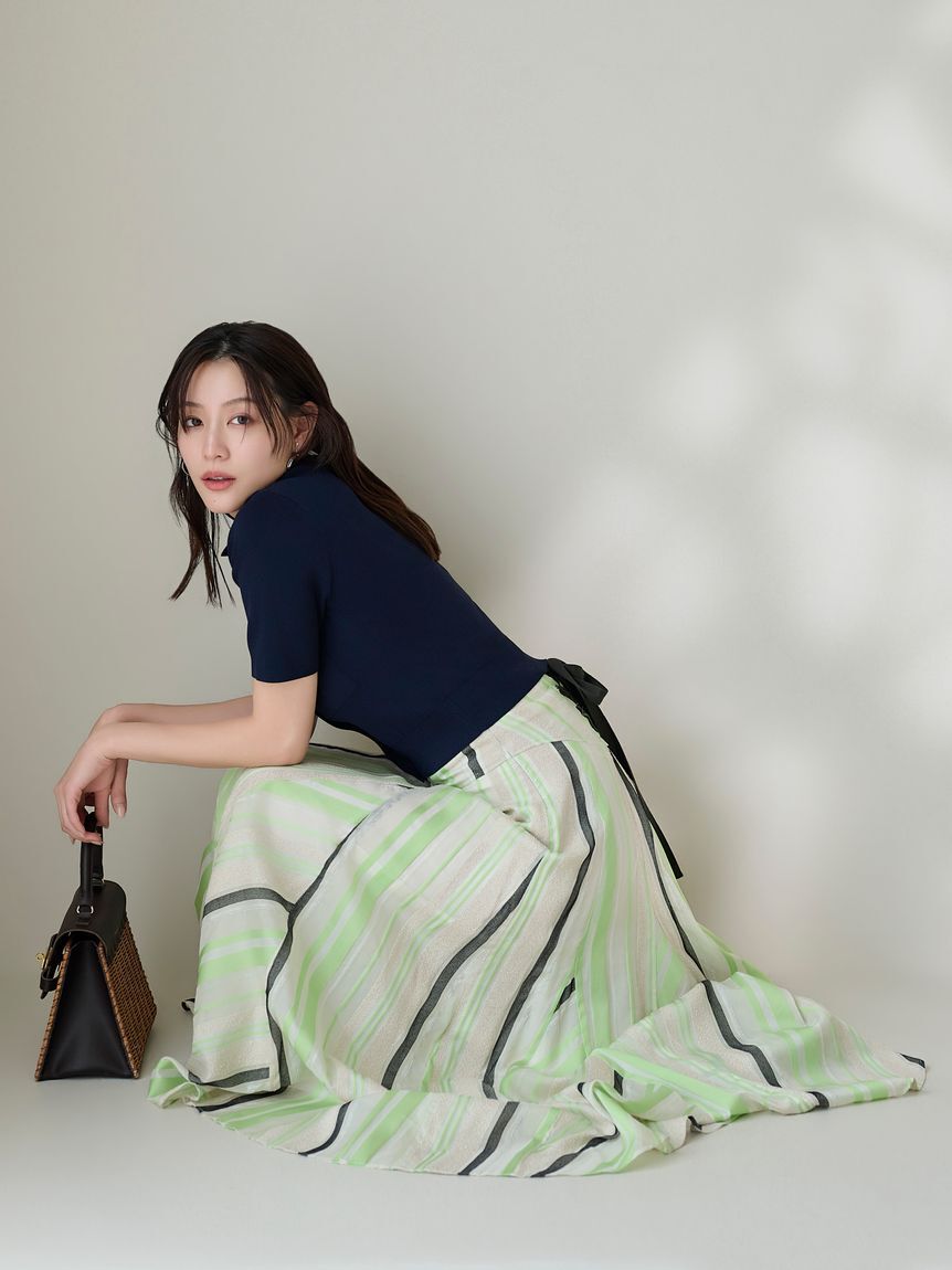 FRAY I.D「ポロカラーハーフスリーブニットカーディガン／ウォッシャブル・接触冷感」|カーディガン|