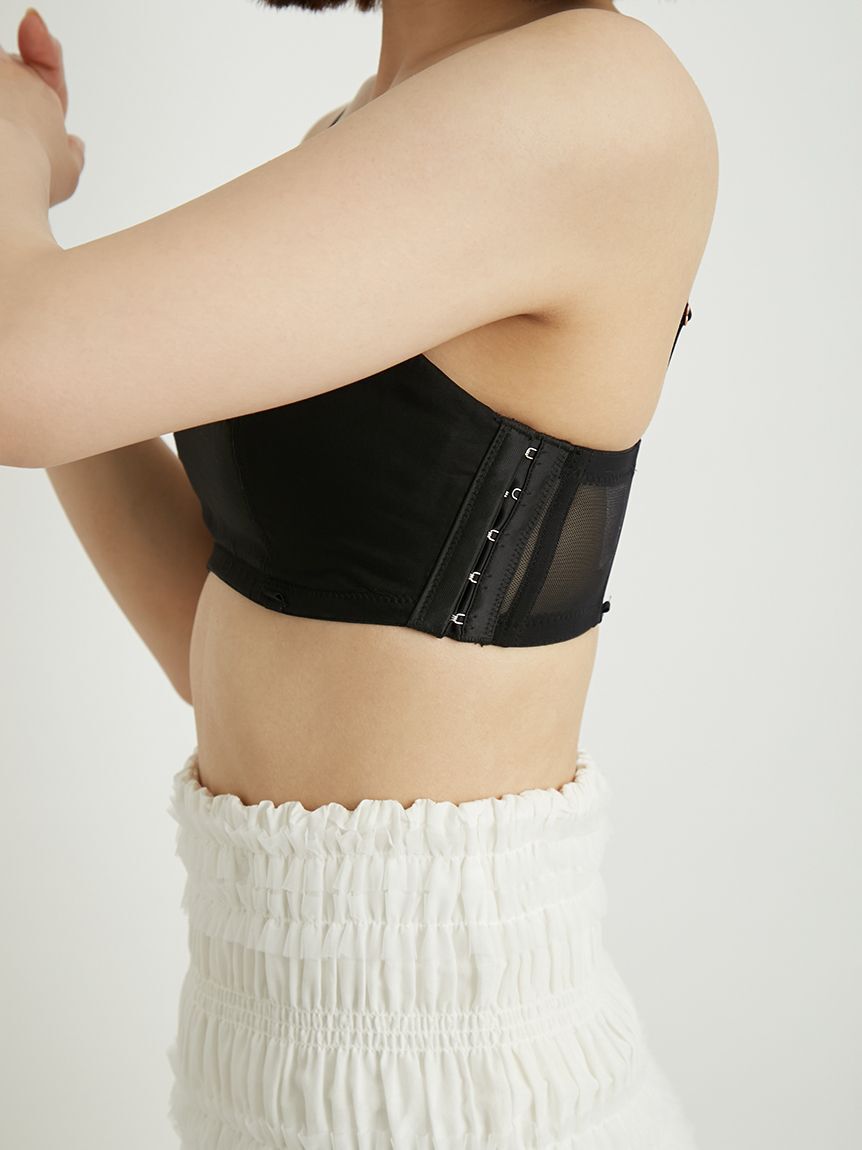 LILY BROWN Lingerie「【LILY BROWN Lingerie】マルチウェイライククロスストラップレスブラ/シルクフリル」|インナー|