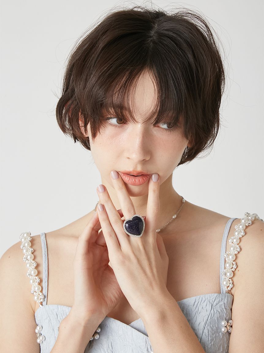 LILY BROWN「天然石ハートリング」|リング|