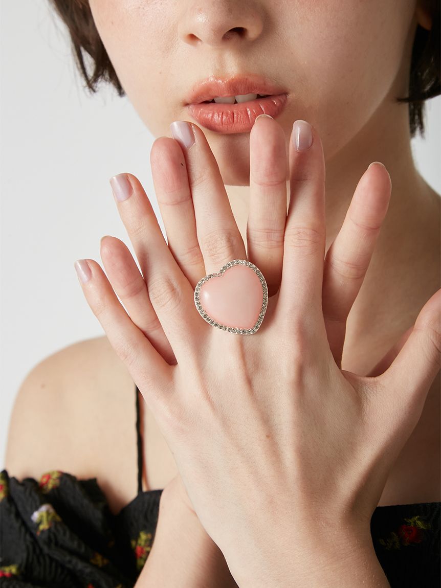 LILY BROWN「天然石ハートリング」|リング|