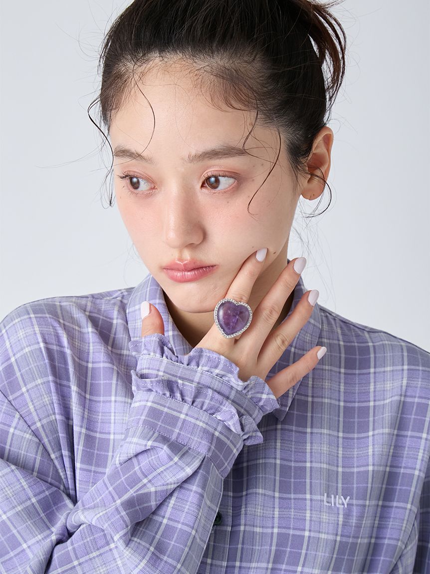 LILY BROWN「天然石ハートリング」|リング|