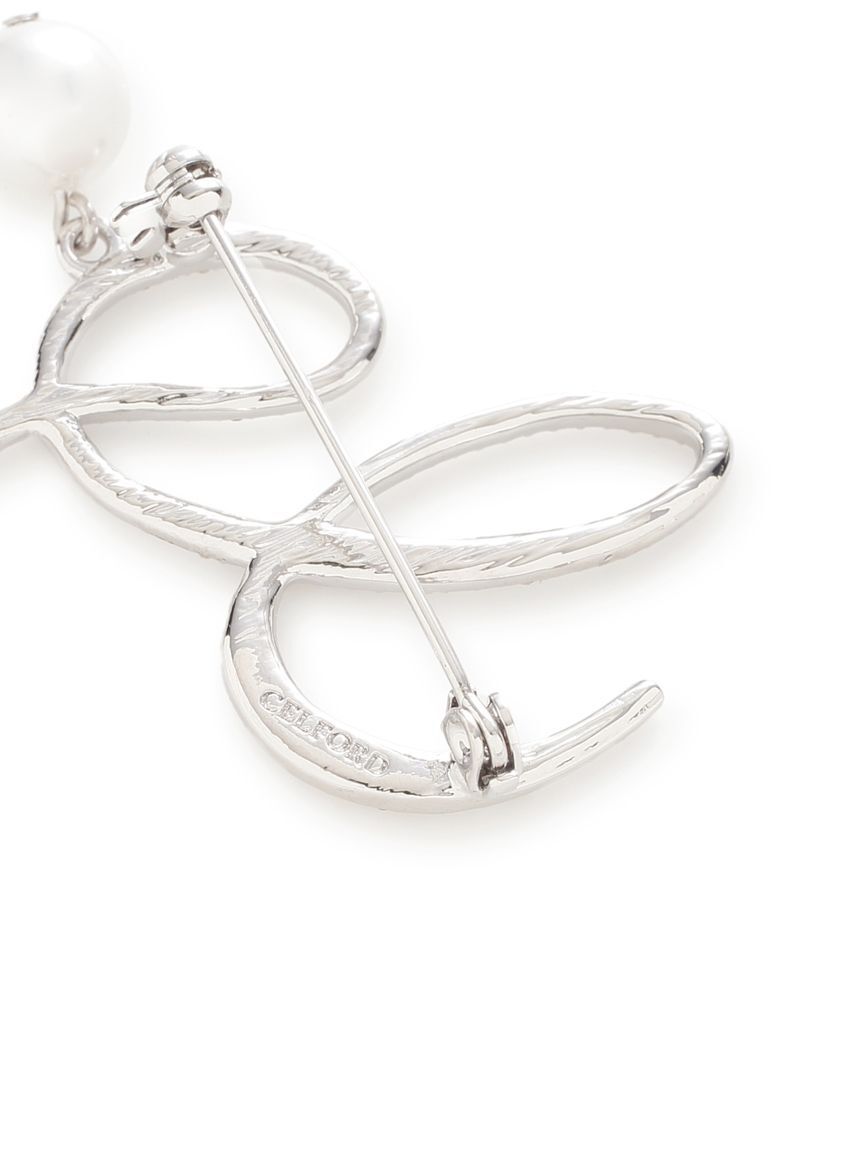 CELFORD「Cロゴパール付きビジューブローチ」|ブローチ・コサージュ|