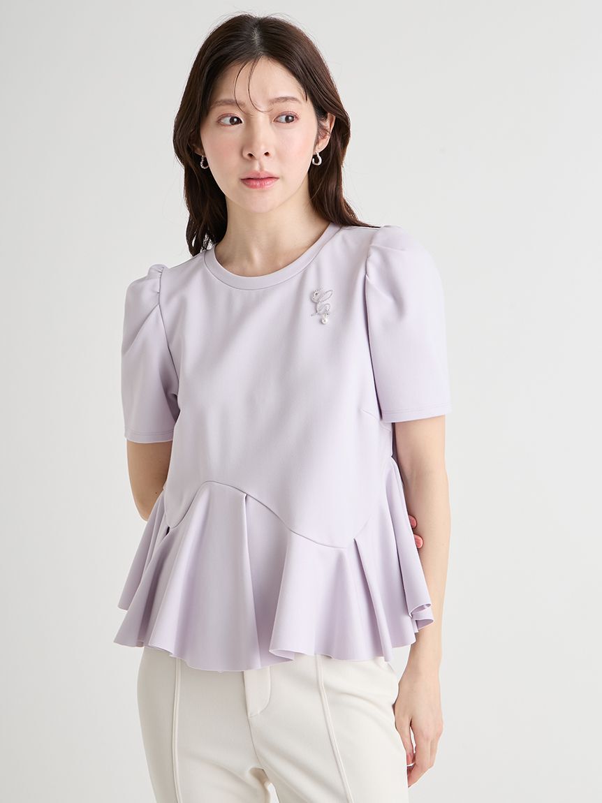 CELFORD「Cロゴパール付きビジューブローチ」|ブローチ・コサージュ|