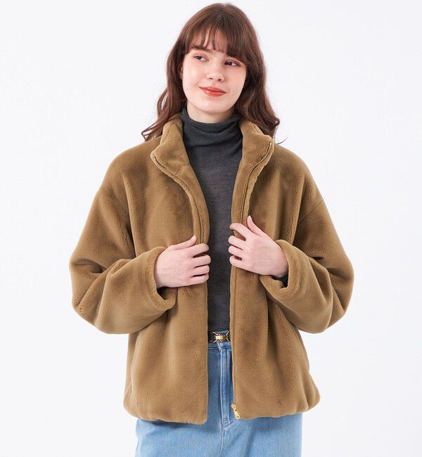 MACKINTOSH PHILOSOPHY「フェイクファースタンドブルゾン」|ブルゾン・スタジャン|ベージュ