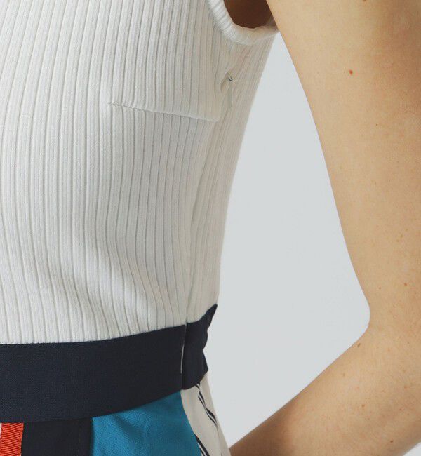  「【手洗い可】ストライプカラーブロックワンピース」|ワンピース|