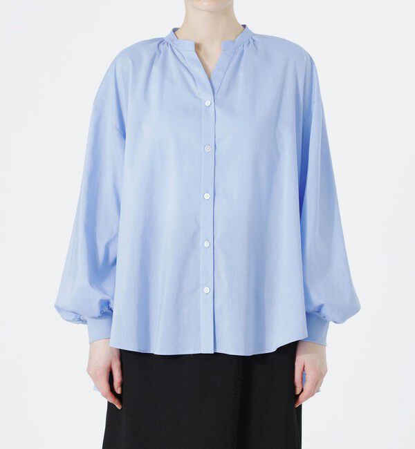  「リネンミックスギャザーブラウス」|シャツ・ブラウス|