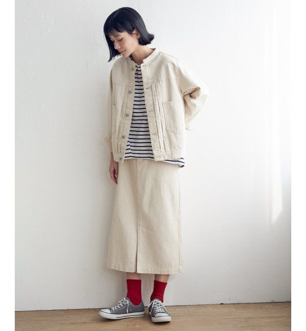 Lbc with Life「ＬＢＣデニムノーカラージャケット」|ブルゾン・スタジャン|