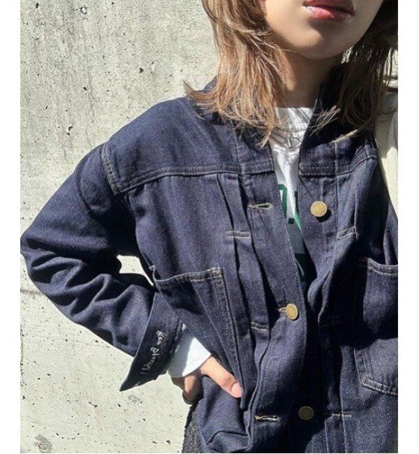 Lbc with Life「ＬＢＣデニムノーカラージャケット」|ブルゾン・スタジャン|