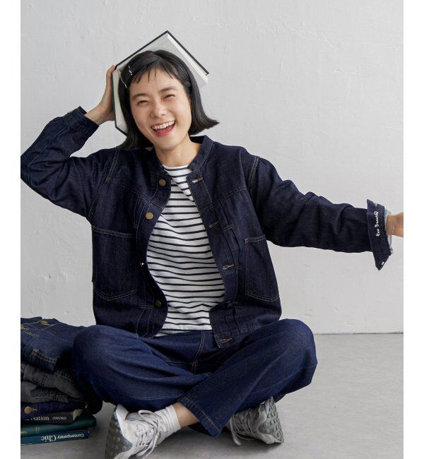 Lbc with Life「ＬＢＣデニムノーカラージャケット」|ブルゾン・スタジャン|