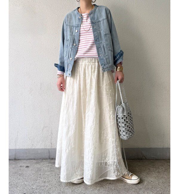 Lbc with Life「ＬＢＣデニムノーカラージャケット」|ブルゾン・スタジャン|