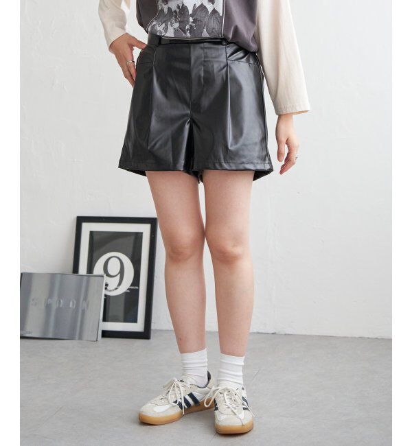 VENCE share style「合皮ショートパンツ」|その他|